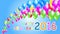 Happy new year 2016. holiday background with flying balloons