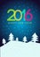 Happy New Year 2016 poster. Colorful type on background with snowflakes. Greeting card template. Vector illustration.