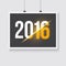 Happy New Year 2016 Vector Poster on Wall. 2016 Explosion Poster