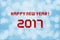 Happy new year 2017 on blue bokeh background