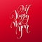 Happy New Year 2017. Christmas Card, Text on Red background. New Years Eve. Vector image