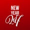 Happy New Year 2017. Christmas Card, Text on Red background. New Years Eve. Vector image
