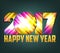 Happy New Year 2017 colorful abstract background