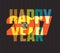 Happy New Year 2017 colorful symbol. Calendar design typography