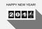 Happy new year 2017 flat design poster vector