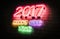 Happy New Year 2017 neon lights.