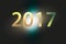 Happy New Year 2017 year on abstract blur festive background