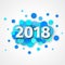 Happy New Year 2018 blue background decoration