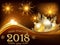 Happy New Year 2018 brown background / greeting card