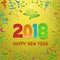 Happy New Year 2018. Calendar template. Colorful Fold Paper Numbers