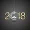 Happy New Year 2018 Christmas ball Santa gold white black vector logo icon banner greeting card8