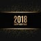 Happy new year 2018. Gold glitter New Year. Gold background for flyer, banner, web, header, poster, sign.