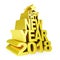 Happy New Year 2018. Golden 3D numbers and text on a white background.