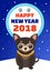 Happy New Year 2018 Placard Vector Illustration