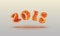 Happy New Year 2018 text design. Salmon style numbers for sushi calendar background.