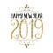 HAPPY NEW YEAR 2019 hand lettering card