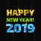 Happy new year 2019 low poly sign