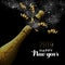 Happy new year 2019 luxury gold champagne bottle