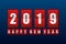 Happy new year 2019 with odometer number counter