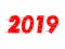 Happy New Year 2019 Red Text Design