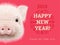 Happy New Year 2019 year of the pig paper card. Chinese years symbol, Zodiac sign for greetings card, flyers and