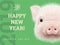 Happy New Year 2019 year of the pig paper card. Chinese years symbol, Zodiac sign for greetings card, flyers and