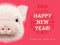 Happy New Year 2019 year of the pig paper card. Chinese years symbol, Zodiac sign for greetings card, flyers and invitation