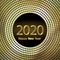 Happy New Year 2020. Background with golden sparkling texture. Gold Numbers 20, 2, 0, 02. Light effect. Vector Illustration