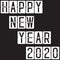 Happy New Year 2020 in display board style solari board, flightboard, flipboard