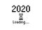 Happy new year 2020 with loading icon pixel art bitmap style. Progress bar almost reaching new year`s eve. Vector flat design 2020