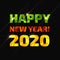 Happy new year 2020 low poly sign