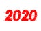 Happy New Year 2020 Red Text Design