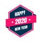 Happy New Year 2020 vintage emblem. Illustration of New Year Eve 2020