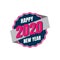 Happy New Year 2020 vintage emblem. Illustration of New Year Eve 2020