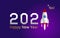 Happy New Year 2021 banner, number 1 in the form of a rocket flying upwards against the background of the starry sky.