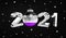 Happy new Year 2021, flag of asexual on a christmas toy, decorations isolated on dark background. Creative christmas concept