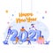 Happy new year 2021. Goals and resolutions 2021 concept illustration.