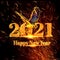 Happy new year 2021 Template-card wallpaper -wishes numerical & lights Golden parot