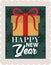 Happy new year 2021, wrapped gift box snowflakes green background, postage stamp icon