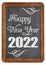 Happy new year 2022 on blackboard