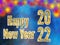 Happy New Year 2022 Celebration Lighting Background.