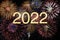 Happy new year 2022 with fireworks