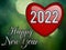 Happy New Year 2022 With Heart Love On Bokeh Lighting Hearts Background.