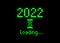 Happy new year 2022 with loading icon pixel art bitmap style. Progress bar almost reaching new years eve. Green Vector