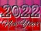 Happy New Year 2022 Neon Typography Greeting On Neon Light Background.
