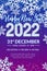 Happy New Year 2022 party poster or banner template. Holiday flyer layout with place for text. Vector illustration
