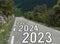 Happy New Year 2023, 2024, 2025, Lettering On Road.