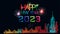 Happy new year  2023 text - Sketch Building In The City Clip Art, Vector Images & Illustrations with Colorful