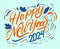 Happy New Year 2024 Abstract Blue And Orange Logo