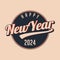 Happy New Year 2024 creative retro style template